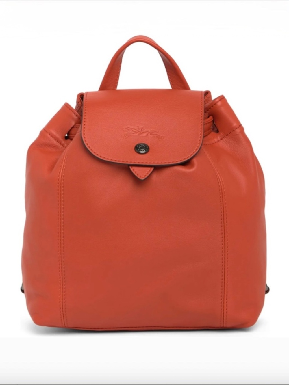 Longchamp Le Pliage Cuir Lambskin Leather XS Backpack Rust Orange